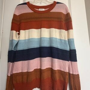Striped Multicolor Market & Spruce Sweater Size Large